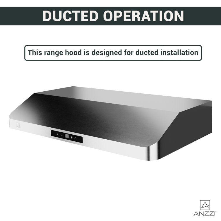 36" Stainless Steel Convertible Under Cabinet Range Hood with LED Lights