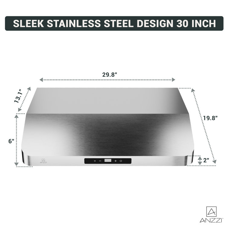 30" Stainless Steel Convertible Under Cabinet Range Hood with LED Lights