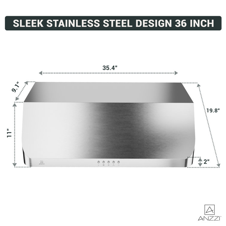 36" Stainless Steel Convertible Under Cabinet Range Hood with LED Lights