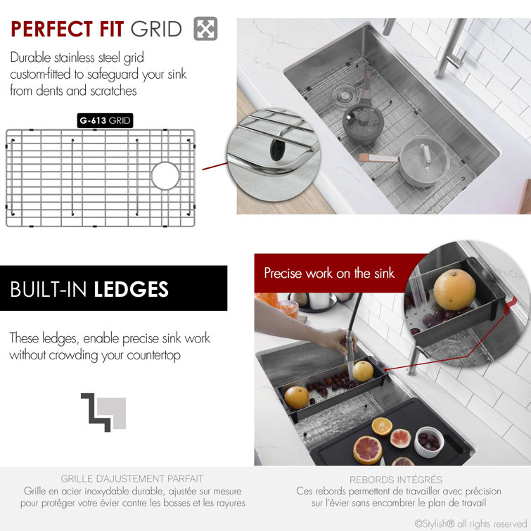 Versa33 Brushed Stainless Steel Single Bowl Undermount Kitchen Sink