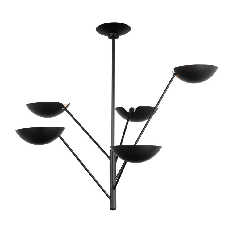 Nevel 5-Light Aged Iron Mid-Century Modern Chandelier