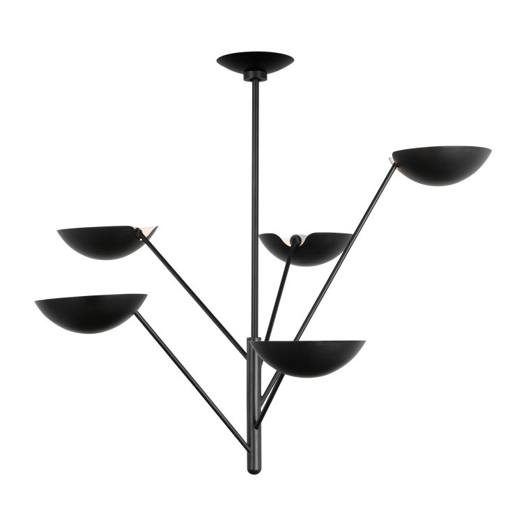 Nevel 5-Light Aged Iron Mid-Century Modern Chandelier