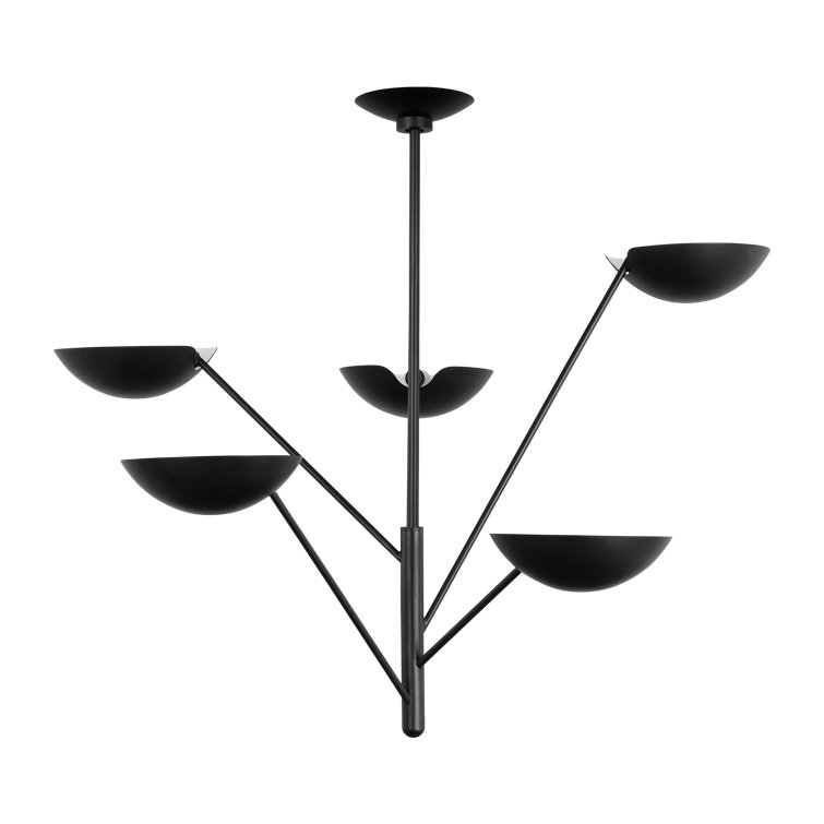Nevel 5-Light Aged Iron Mid-Century Modern Chandelier