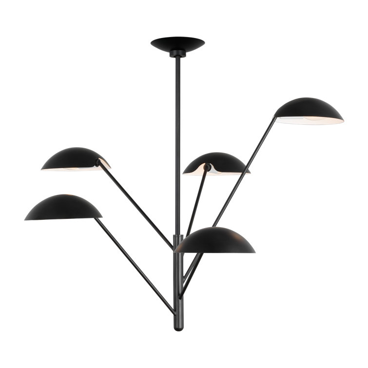Nevel 5-Light Aged Iron Mid-Century Modern Chandelier