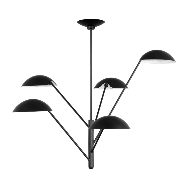 Nevel 5-Light Aged Iron Mid-Century Modern Chandelier