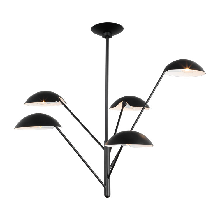 Nevel 5-Light Aged Iron Mid-Century Modern Chandelier