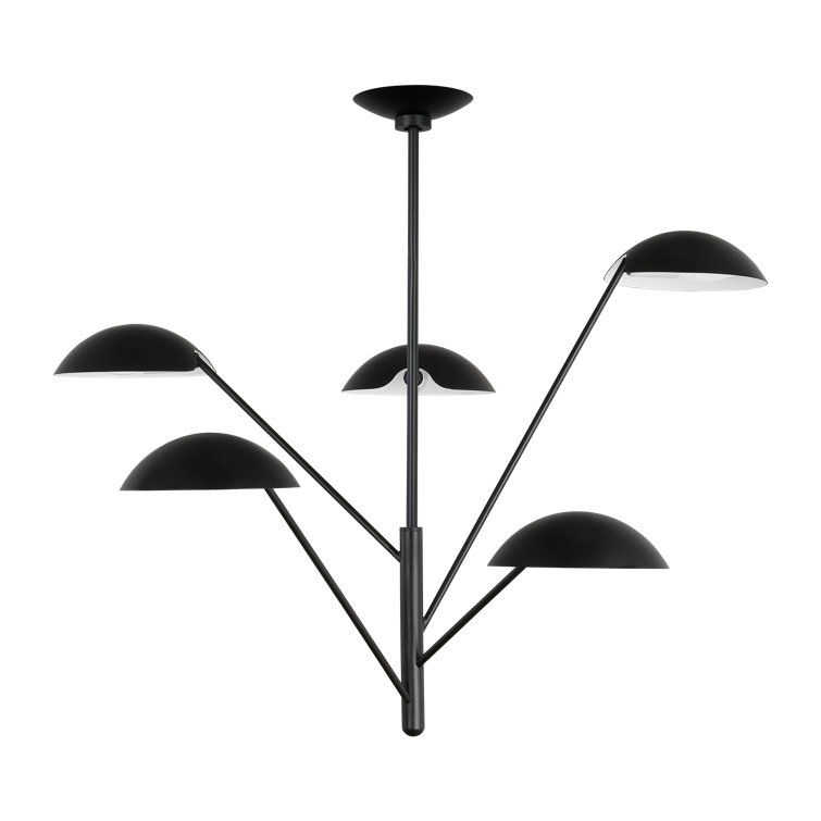 Nevel 5-Light Aged Iron Mid-Century Modern Chandelier