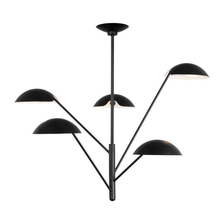 Nevel 5-Light Aged Iron Mid-Century Modern Chandelier
