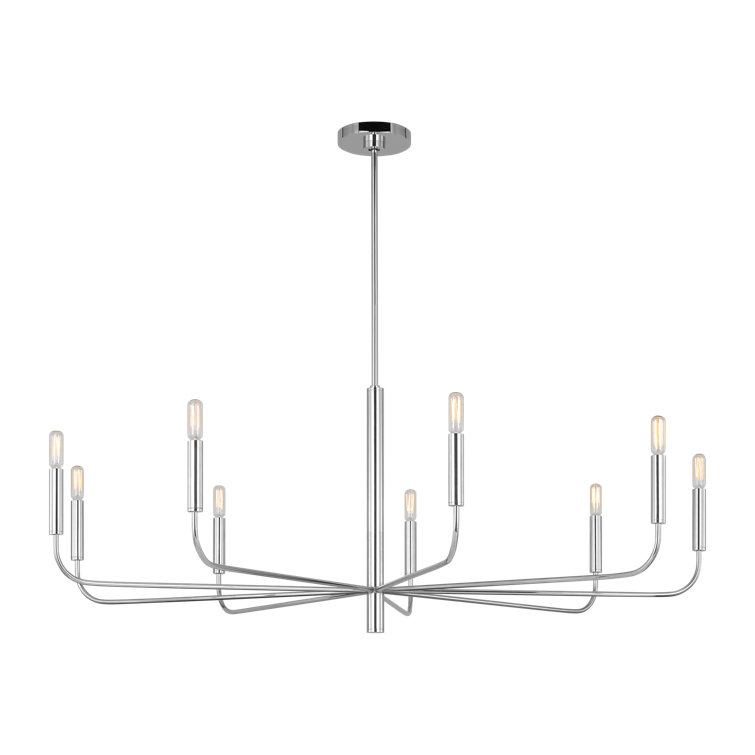 Brianna Polished Nickel 48" Modern Minimalist Chandelier