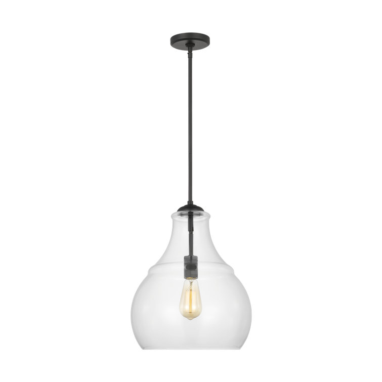 Midnight Black Clear Glass Indoor/Outdoor Pendant Light