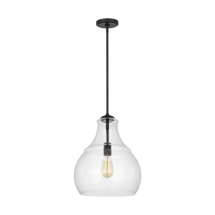 Midnight Black Clear Glass Indoor/Outdoor Pendant Light
