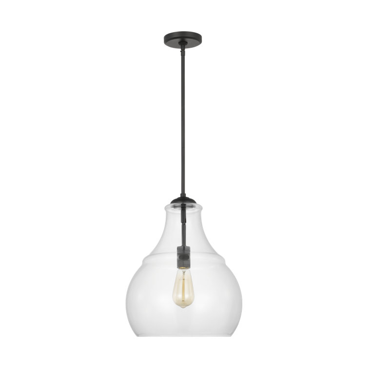Midnight Black Clear Glass Indoor/Outdoor Pendant Light
