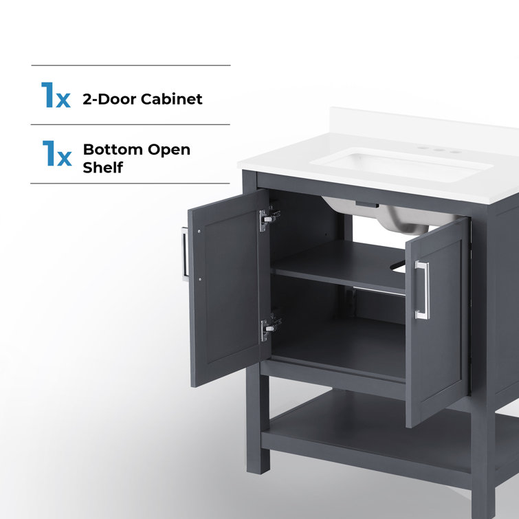 Vegas Dark Charcoal 30" Freestanding Bathroom Vanity with Sink