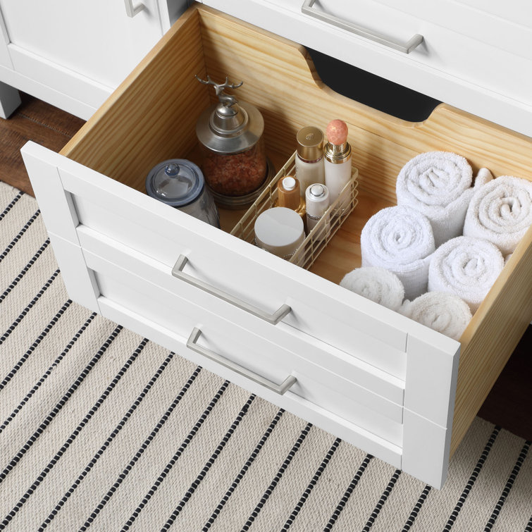 Pure White 60" Freestanding Bathroom Vanity with Single Sink