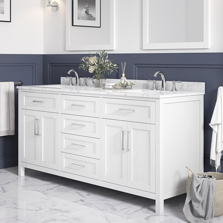 Tahoe 72" Pure White Double Sink Freestanding Vanity