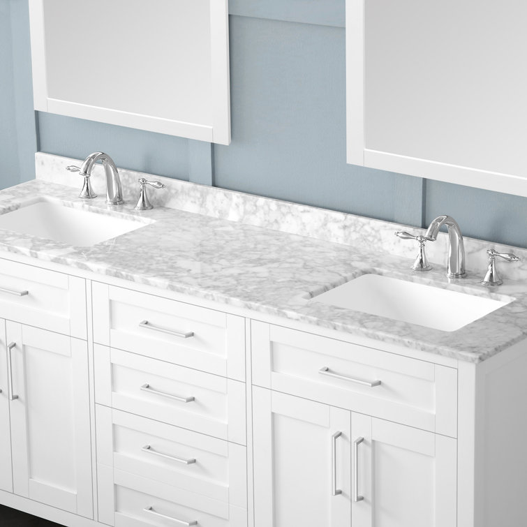 Tahoe 72" Pure White Double Sink Freestanding Vanity