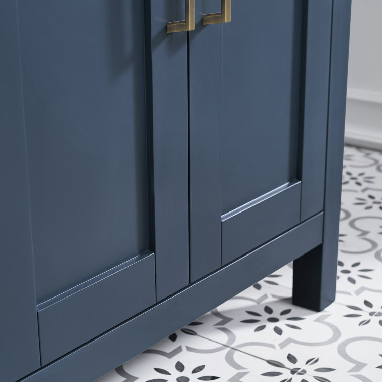 Tahoe 72" Midnight Blue Double Bathroom Vanity with Brass Hardware