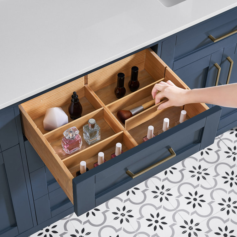 Tahoe 72" Midnight Blue Double Bathroom Vanity with Brass Hardware