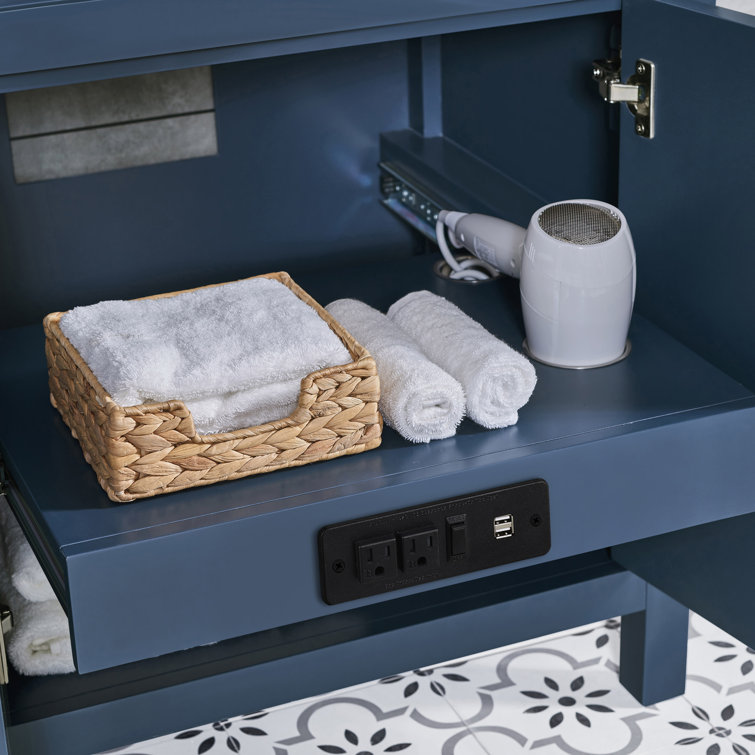 Tahoe 72" Midnight Blue Double Bathroom Vanity with Brass Hardware