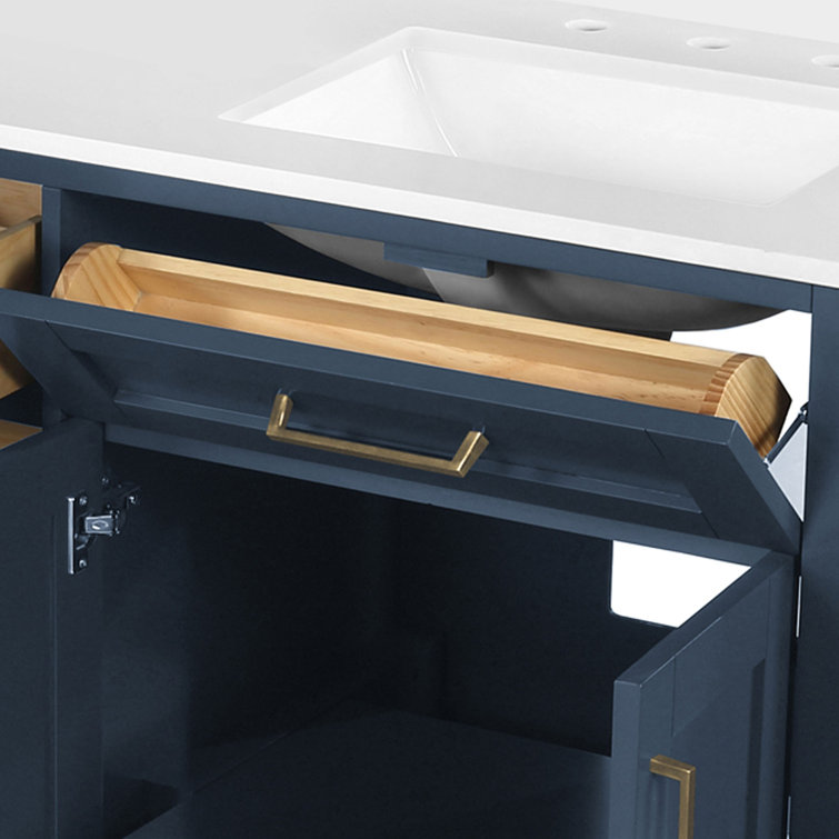 Tahoe 72" Midnight Blue Double Bathroom Vanity with Brass Hardware