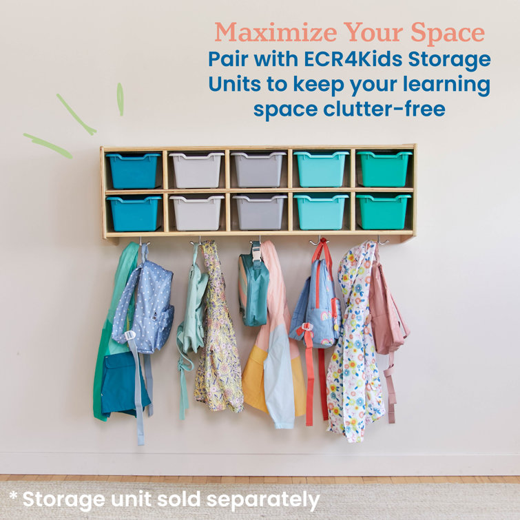 ECR4Kids Stackable Multicolor Plastic Storage Bins for Kids, 10-Piece