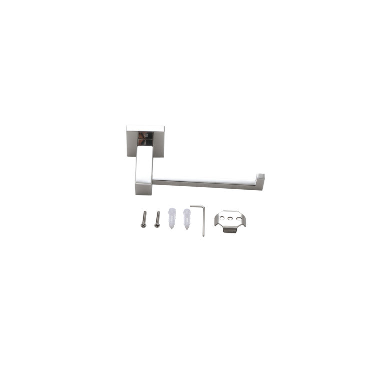 Isla Chrome 2-Piece Bathroom Hardware Set with Towel Bar and Toilet Paper Holder