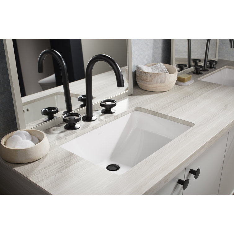 Ice Gray Rectangular Ceramic Undermount Bathroom Sink