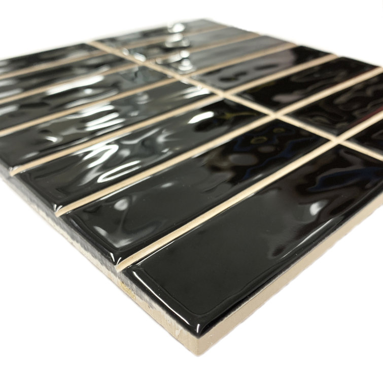 Midnight Black 8x8 Glossy Ceramic Wall and Floor Tile