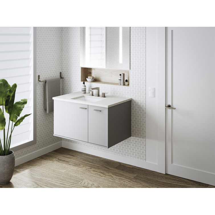 Verticyl 17" Ice Gray Ceramic Rectangular Undermount Bathroom Sink