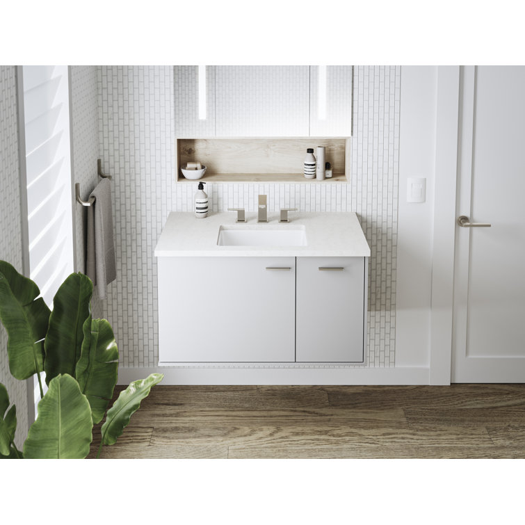 Verticyl 17" Ice Gray Ceramic Rectangular Undermount Bathroom Sink