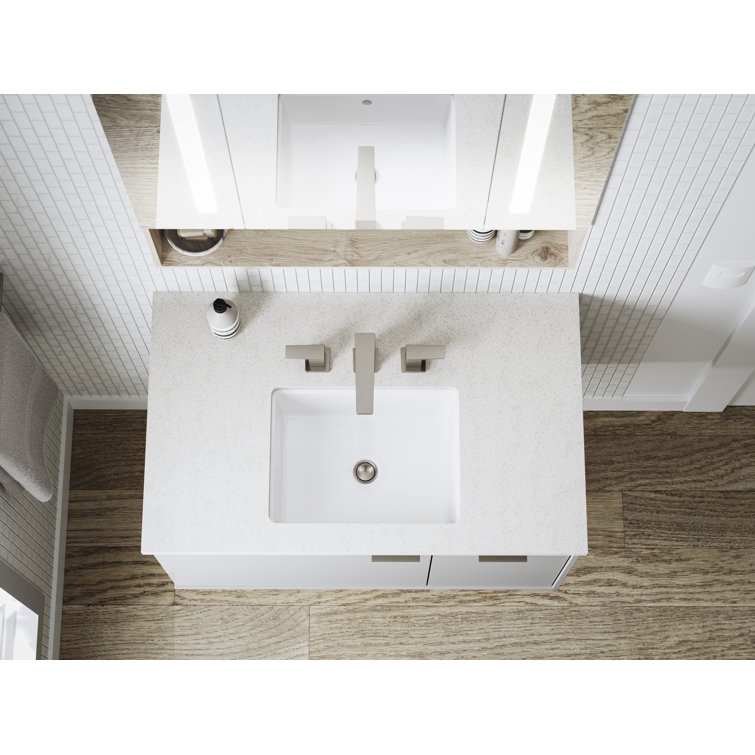 Verticyl 17" Ice Gray Ceramic Rectangular Undermount Bathroom Sink