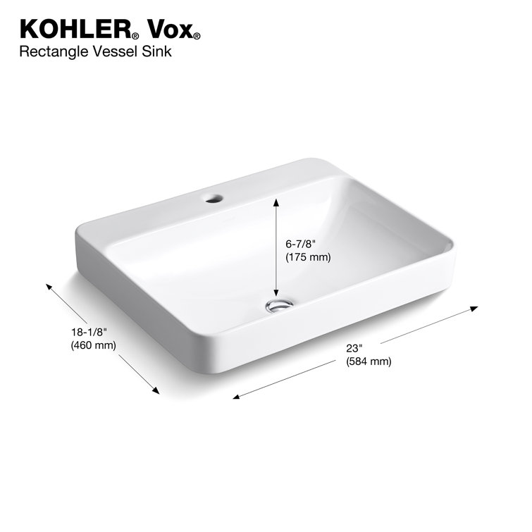 Sleek Minimalist White Ceramic Rectangular Vessel Sink
