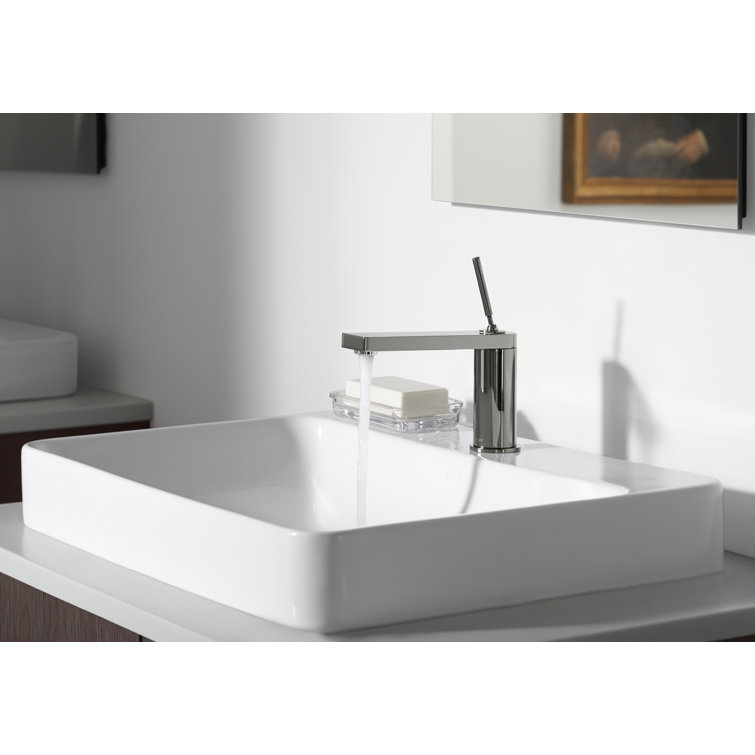 Sleek Minimalist White Ceramic Rectangular Vessel Sink