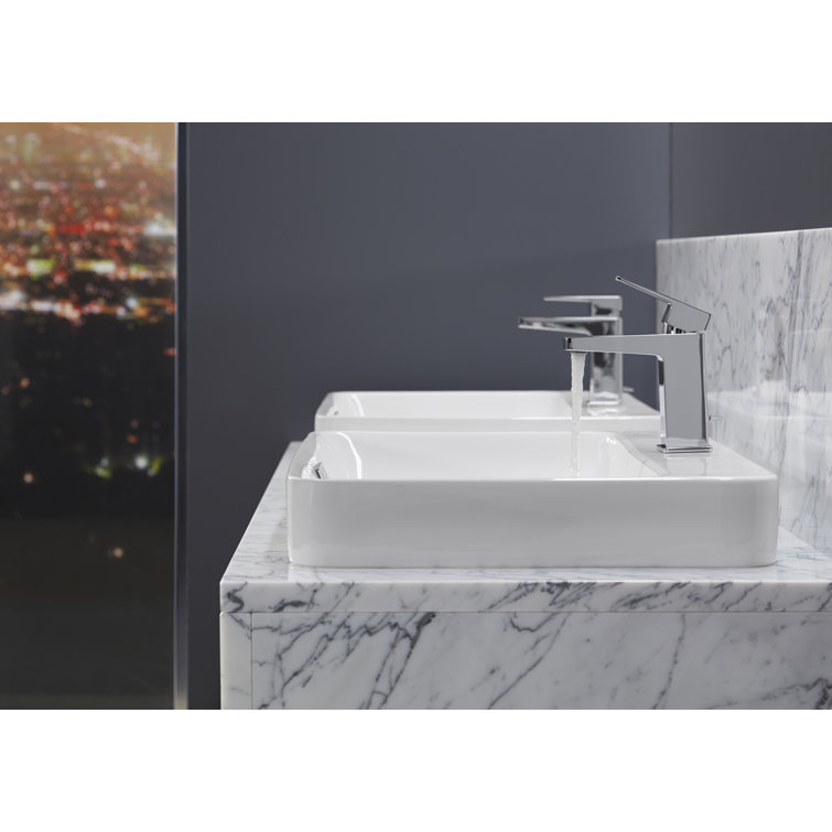 Sleek Minimalist White Ceramic Rectangular Vessel Sink