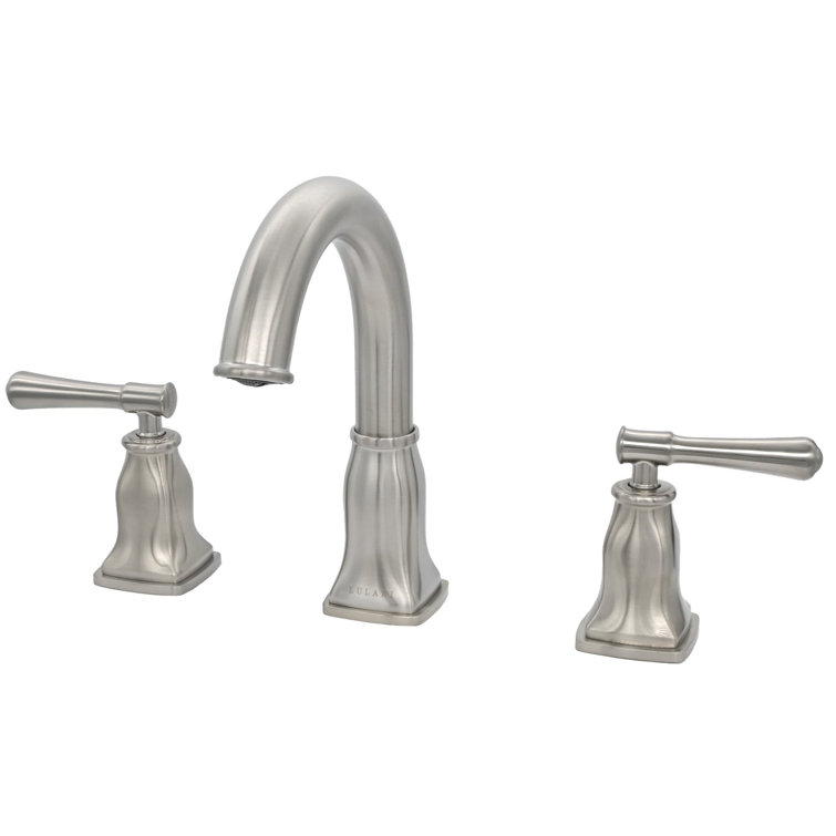 Aurora Brushed Nickel High Arc Double Handle Bathroom Faucet