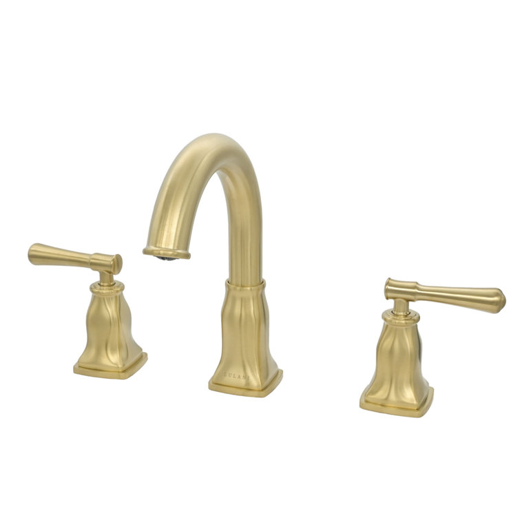 Aurora Champagne Gold Brass Widespread Bathroom Faucet