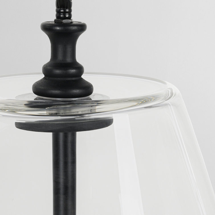 Matte Black Mini Pendant Light with Clear Glass Shade
