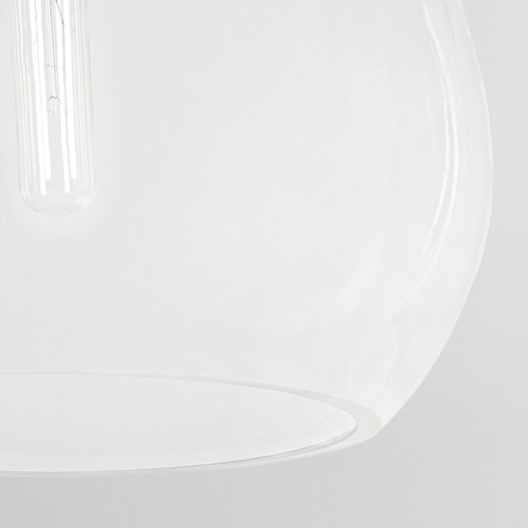 Matte Black Mini Pendant Light with Clear Glass Shade