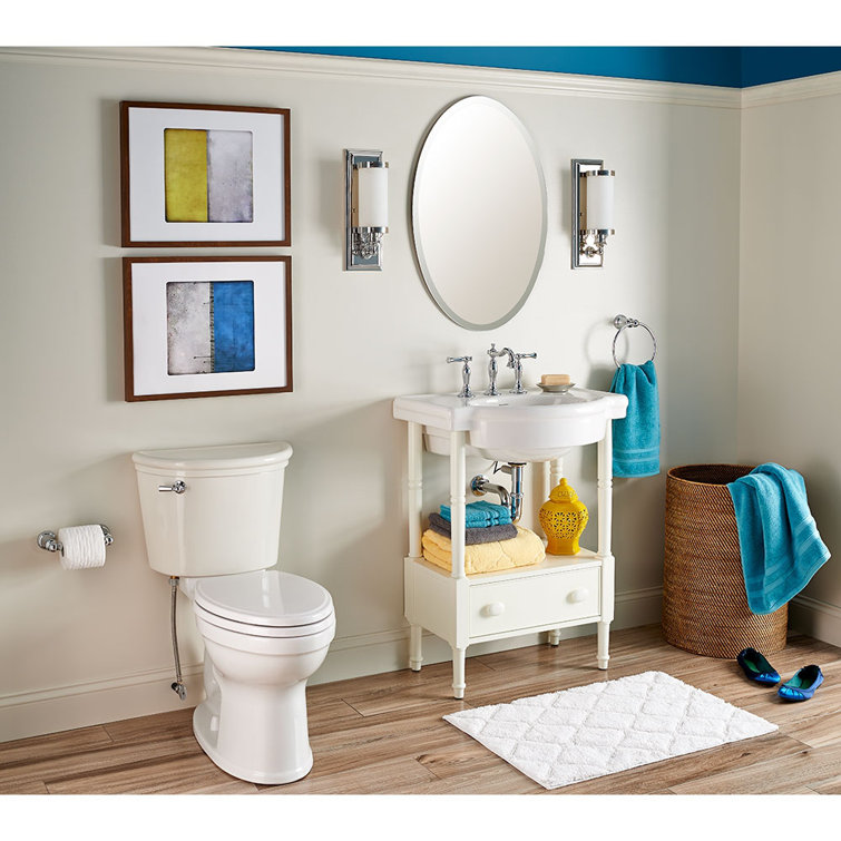 White Elongated Two-Piece High Efficiency Dual Flush Toilet