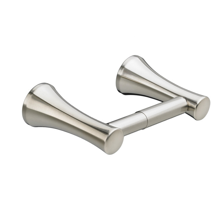 Satin Brushed Metal Double Post Toilet Paper Holder