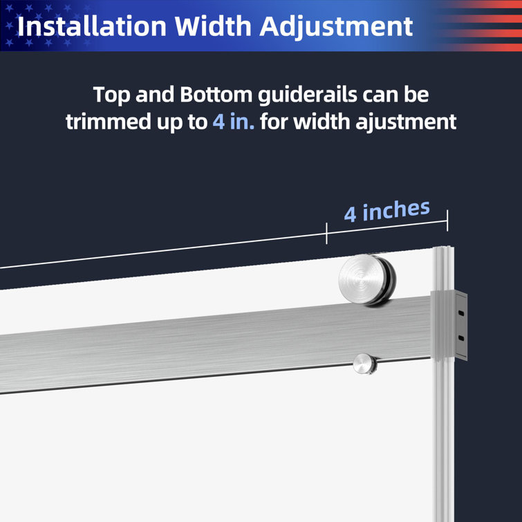 60'' Chrome Frameless Sliding Tub Door with Clear Glass