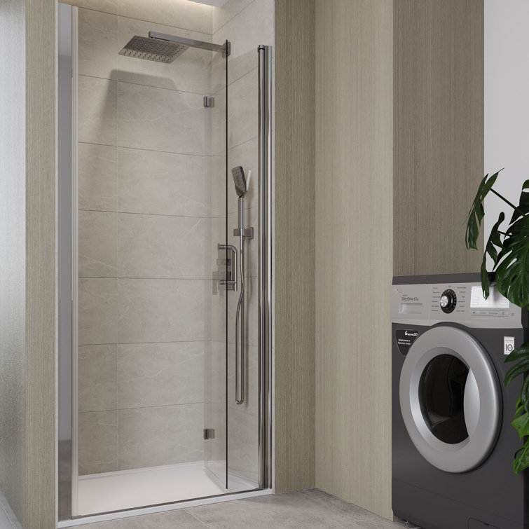 36'' x 72'' Chrome Semi-Frameless Glass Shower Door
