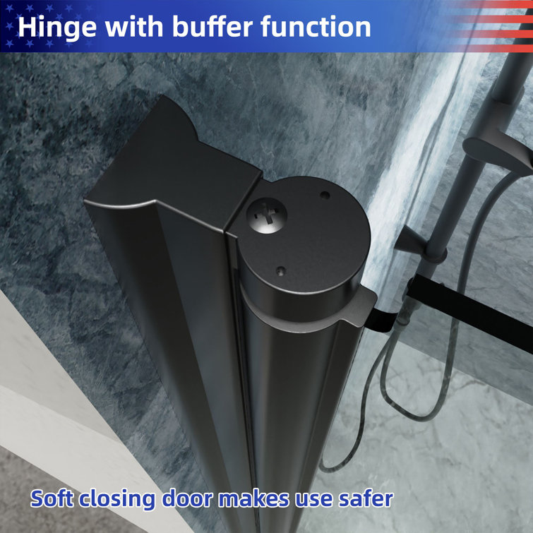 Matte Black Semi-Frameless Bi-Fold Shower Door, 30'' x 72''
