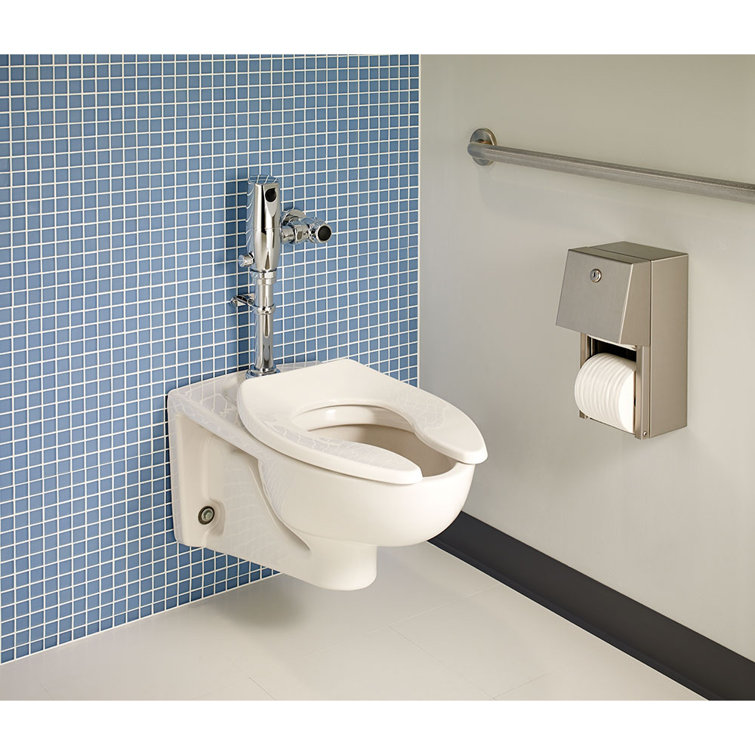 White Ceramic Wall-Mounted Elongated Toilet Bowl