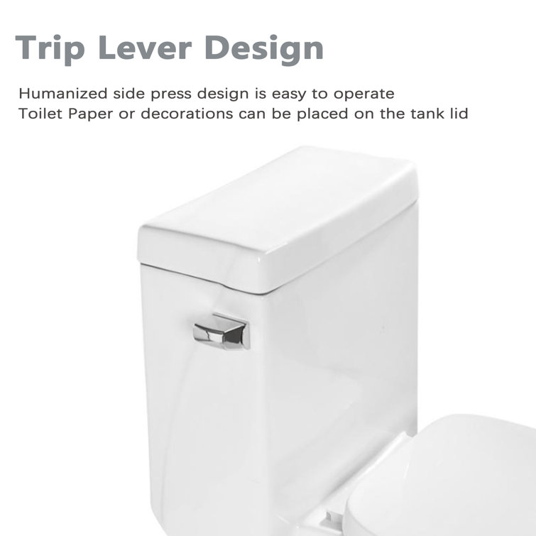 Glossy White Ceramic Elongated One-Piece Corner Toilet
