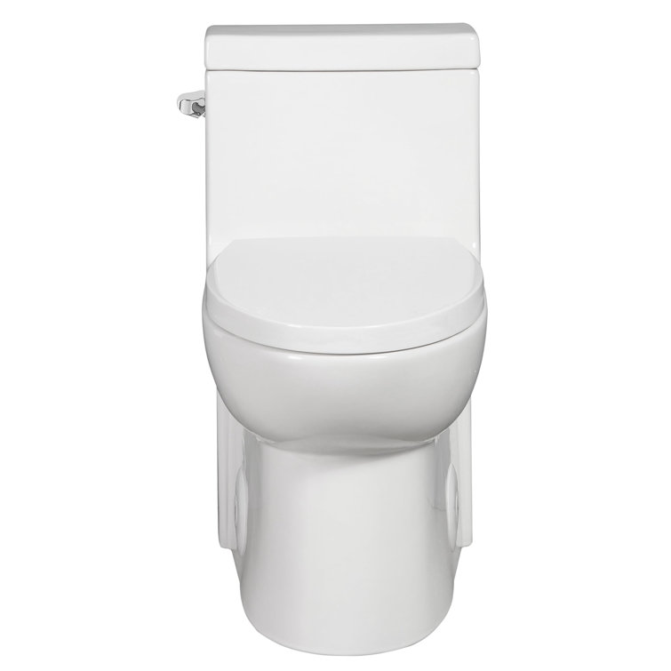 Glossy White Ceramic Elongated One-Piece Corner Toilet