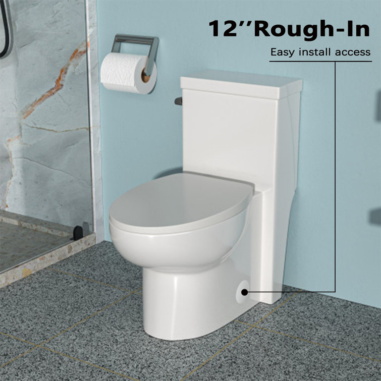 Glossy White Ceramic Elongated One-Piece Corner Toilet