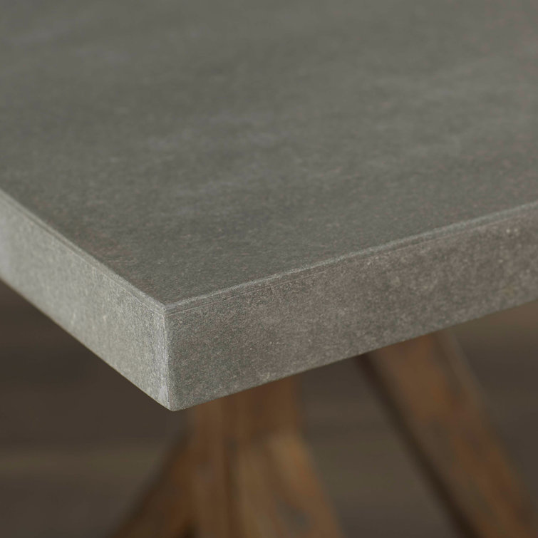 Rustic Reclaimed Wood Dining Table with Concrete Top, Seats 6