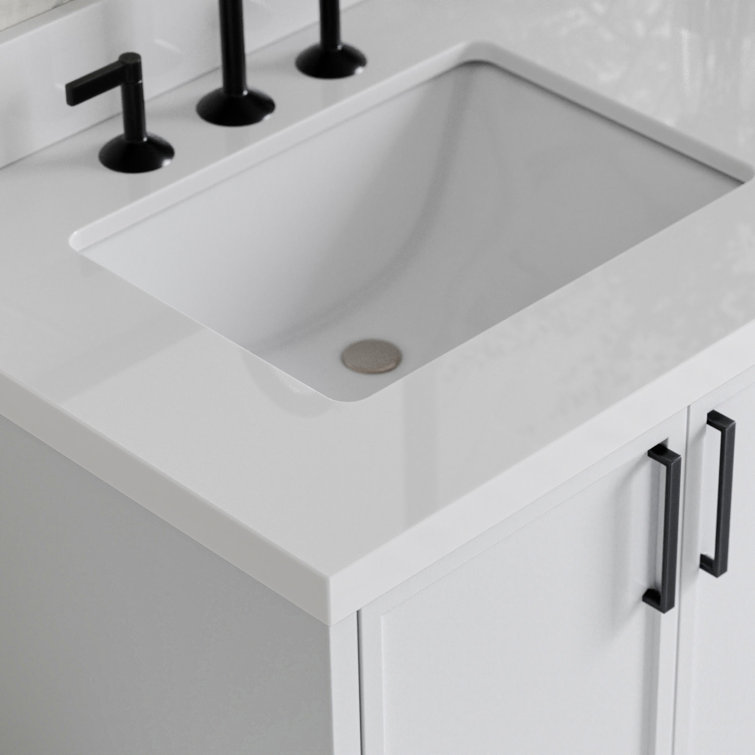 Kelly 73" White Wood Double Sink Vanity with Quartz Top
