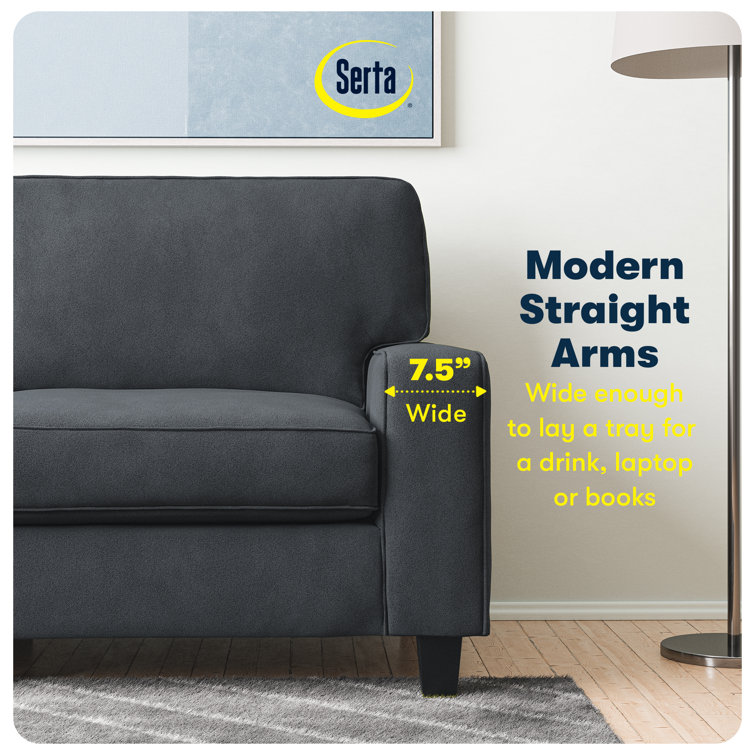 Charcoal Linen 39.5" Reclining Chair with Removable Cushions